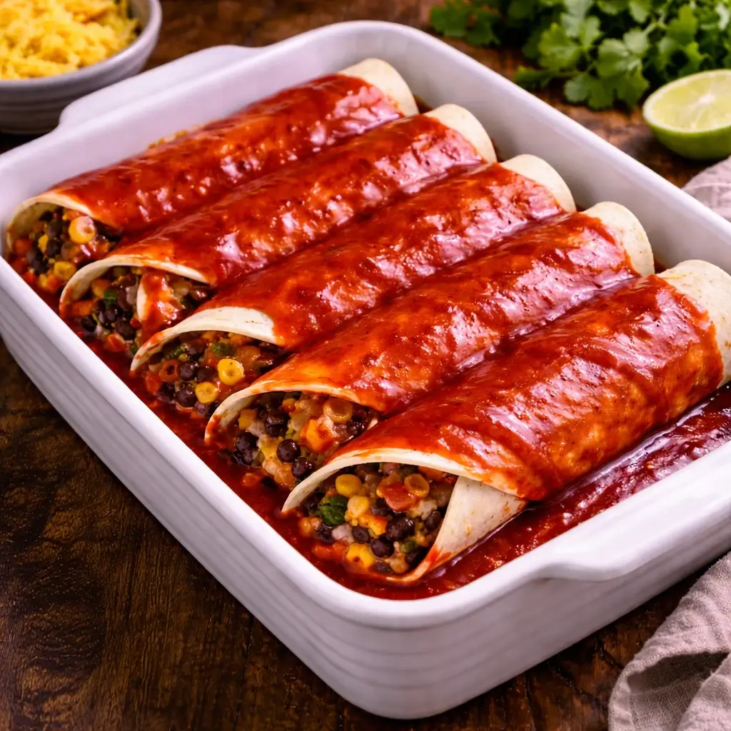 Veggie Black Bean Enchiladas