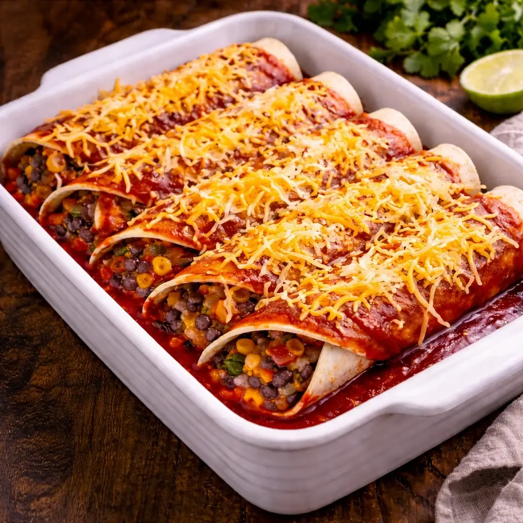 Veggie Black Bean Enchiladas