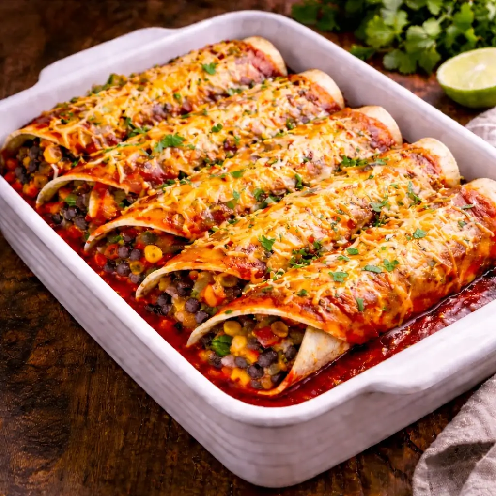 Veggie Black Bean Enchiladas