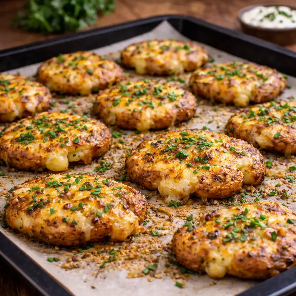 Crispy Smashed Potatoes with Cheese