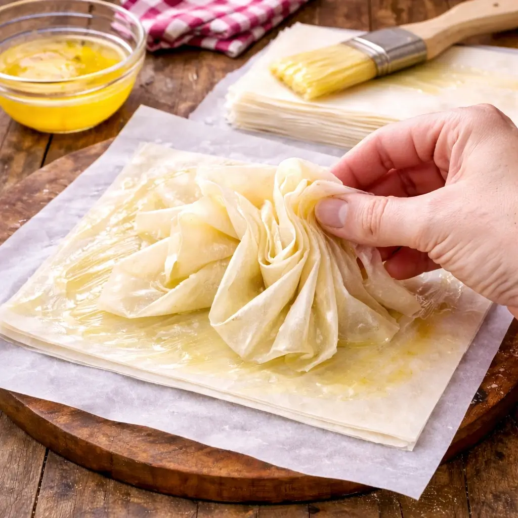 Ruffled Milk Pie with Raspberries