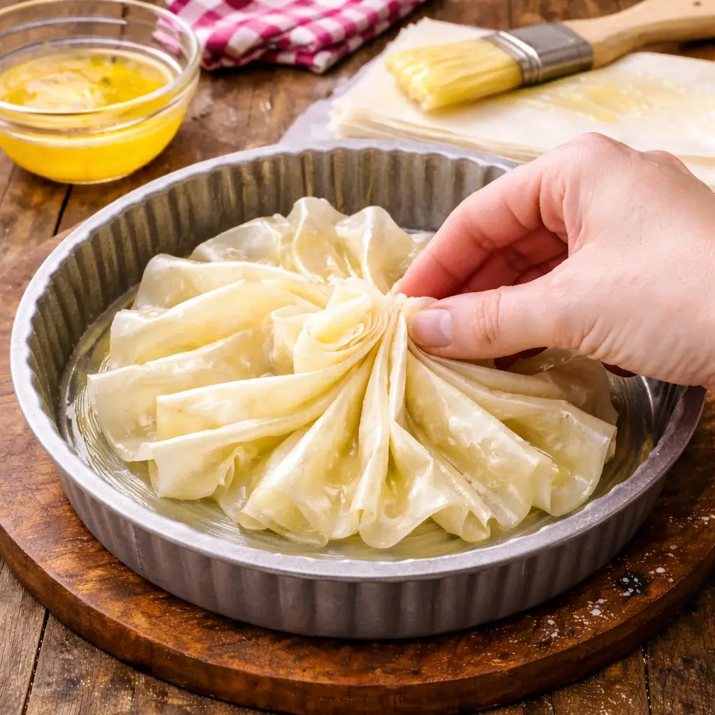 Ruffled Milk Pie with Raspberries