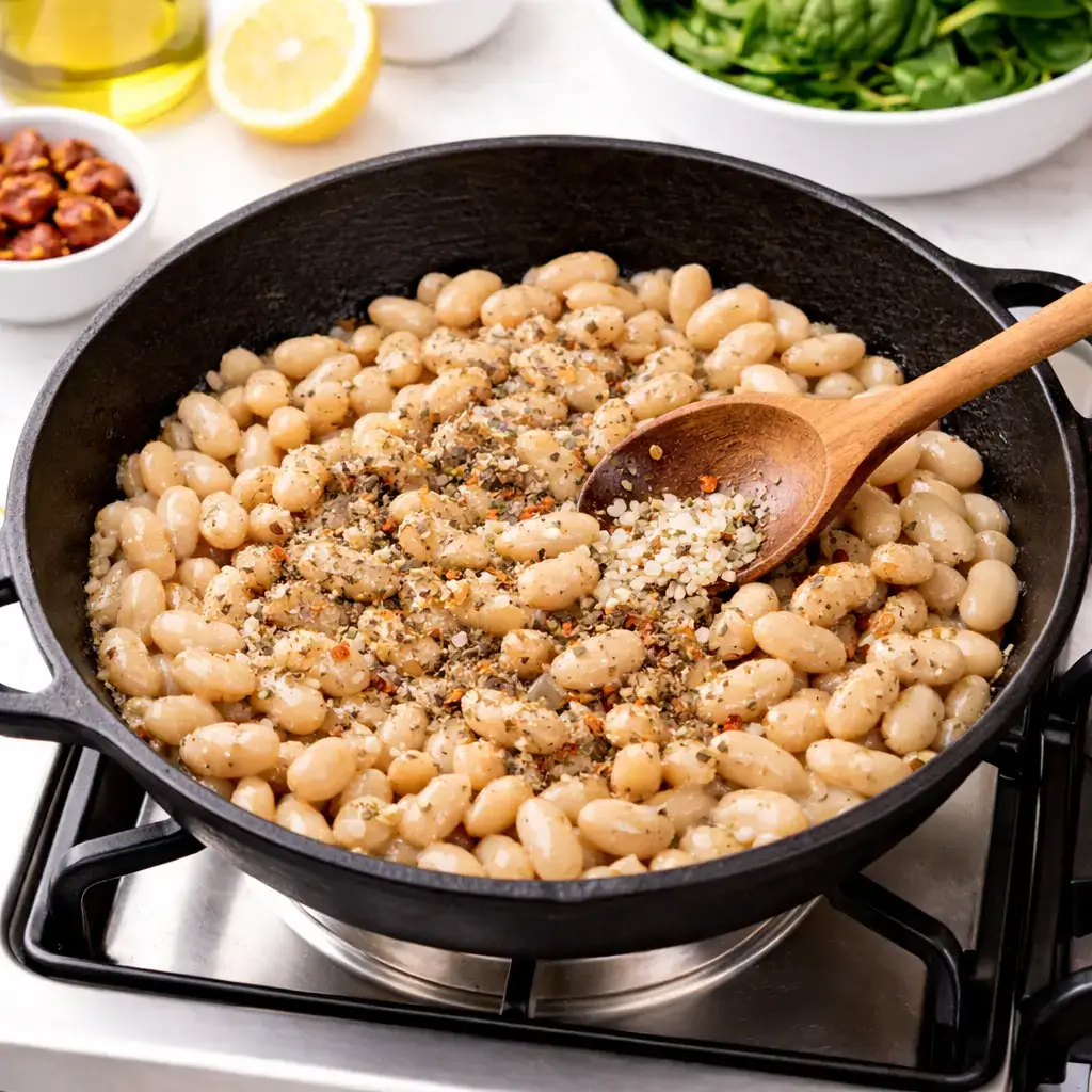 Creamy Tuscan White Bean Skillet