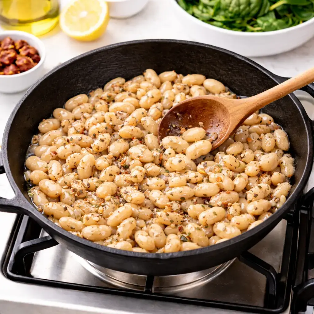 Creamy Tuscan White Bean Skillet