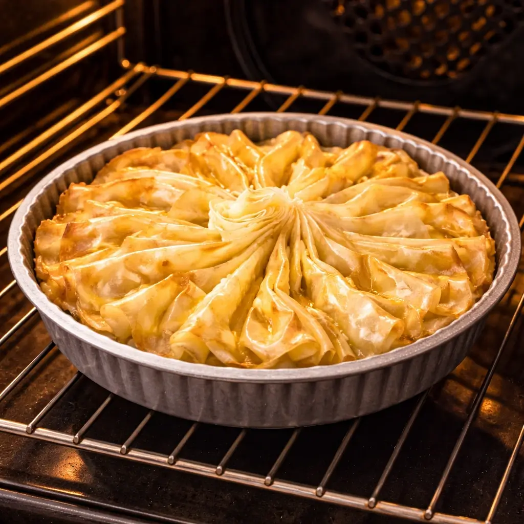 Ruffled Milk Pie with Raspberries