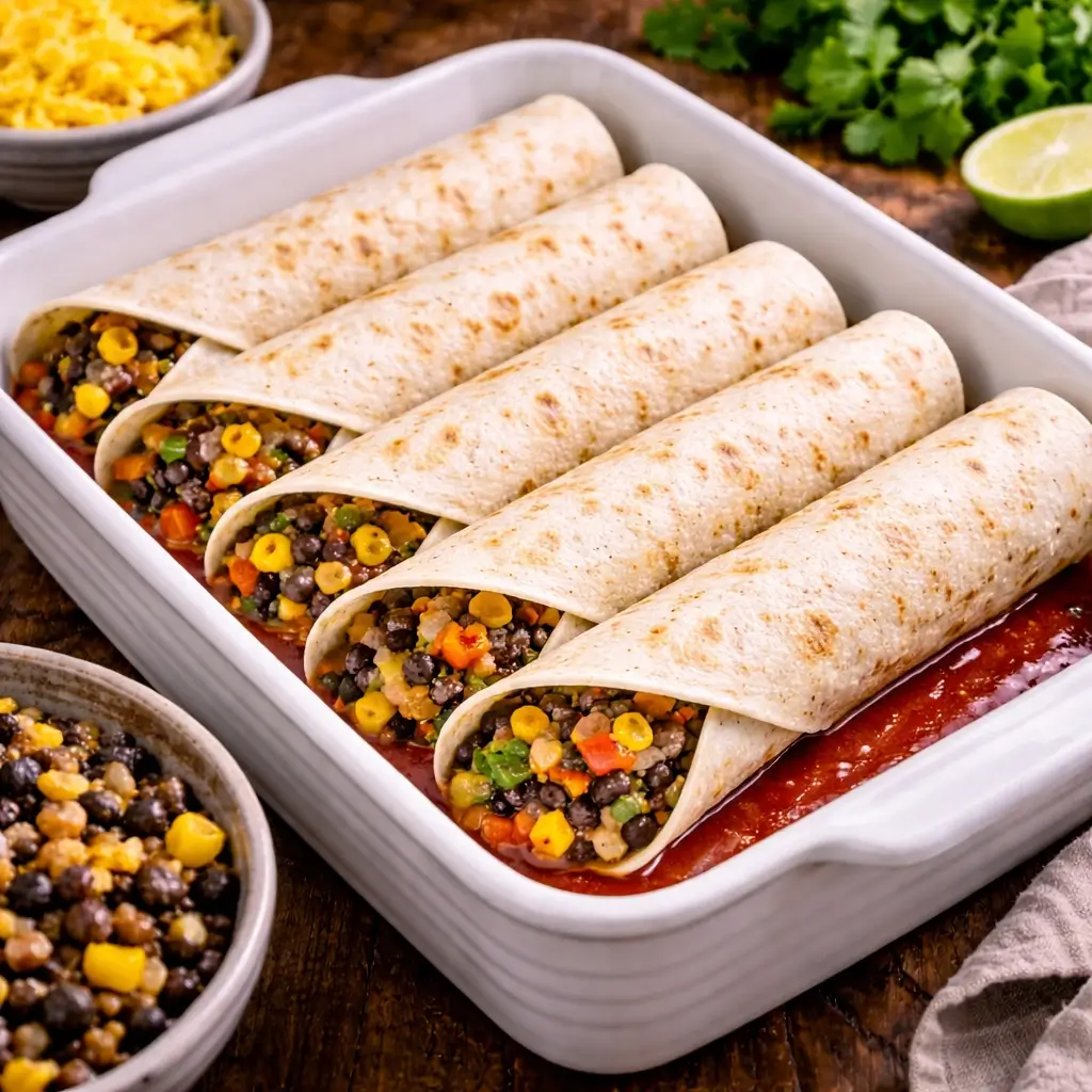 Veggie Black Bean Enchiladas