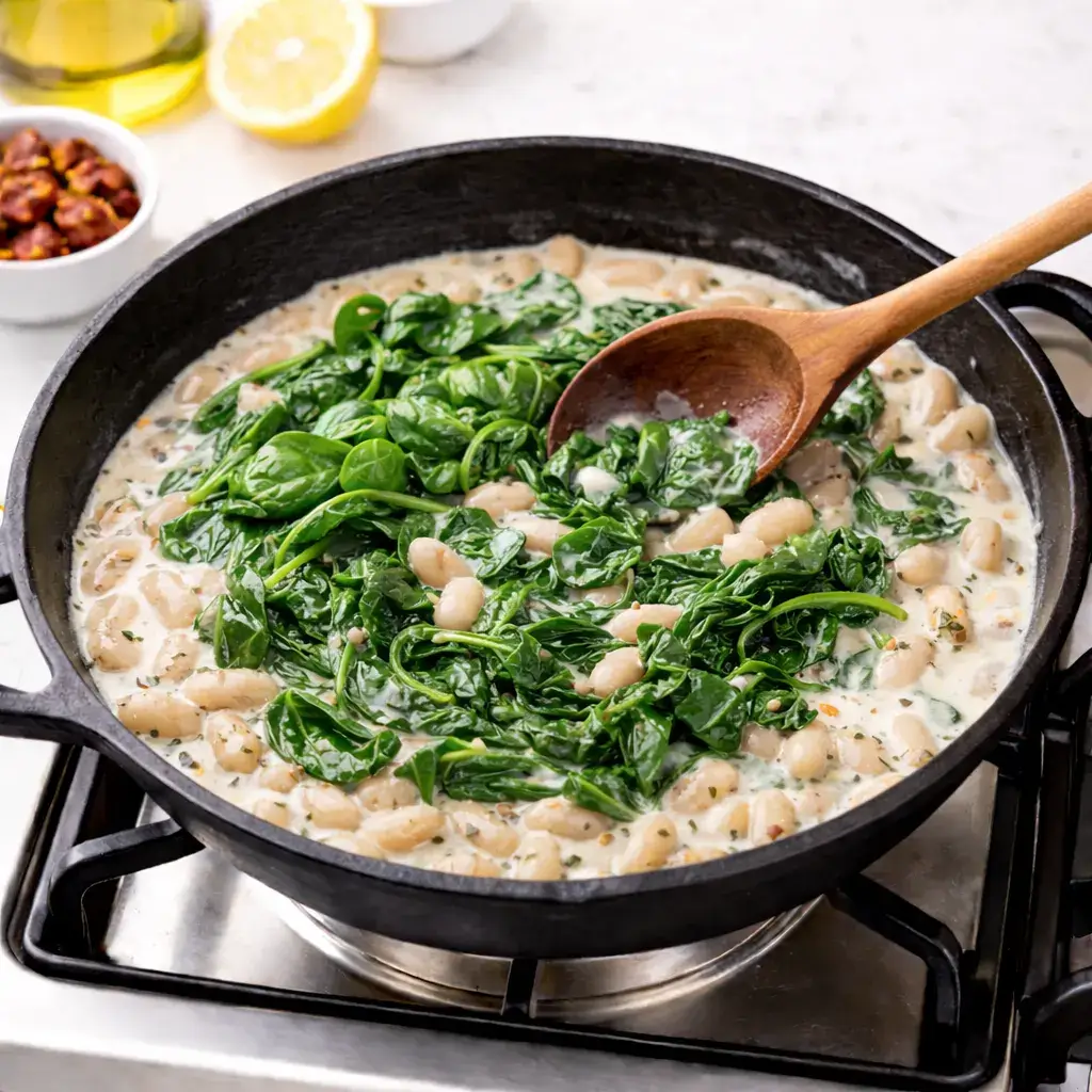 Creamy Tuscan White Bean Skillet