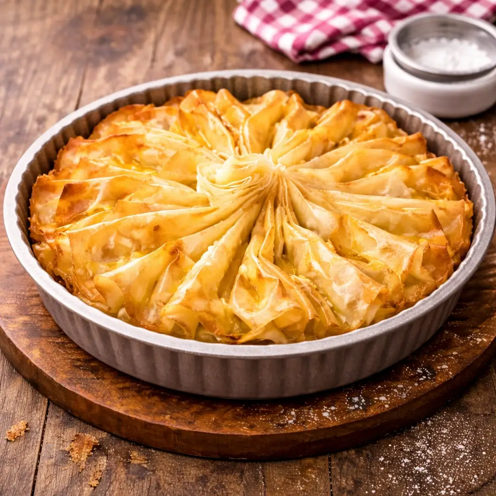 Ruffled Milk Pie with Raspberries