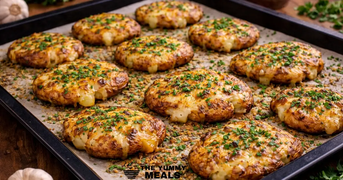 Crispy Smashed Potatoes With Cheese
