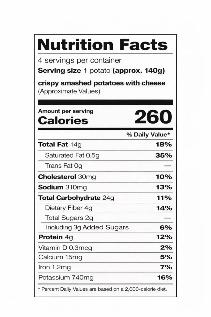 Crispy smashed potatoes with cheese