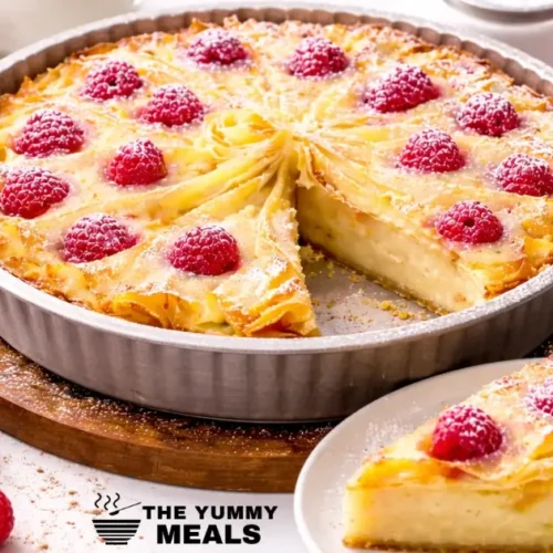 Ruffled Milk Pie with Raspberries
