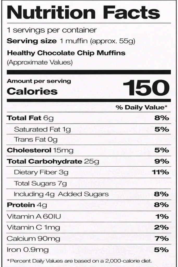 Healthy Chocolate Chip Muffins