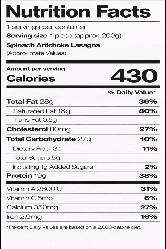 Spinach Artichoke Lasagna