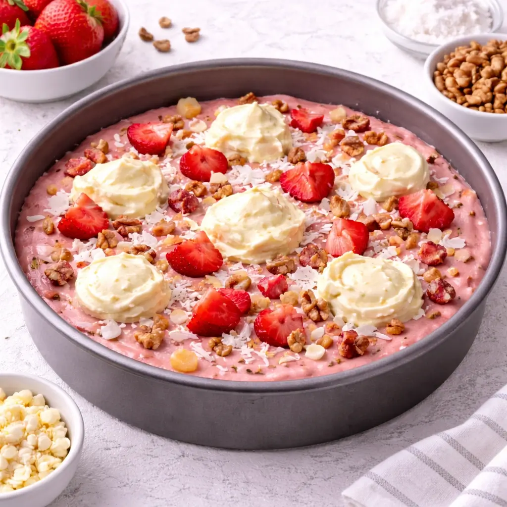 Strawberry Earthquake Cake