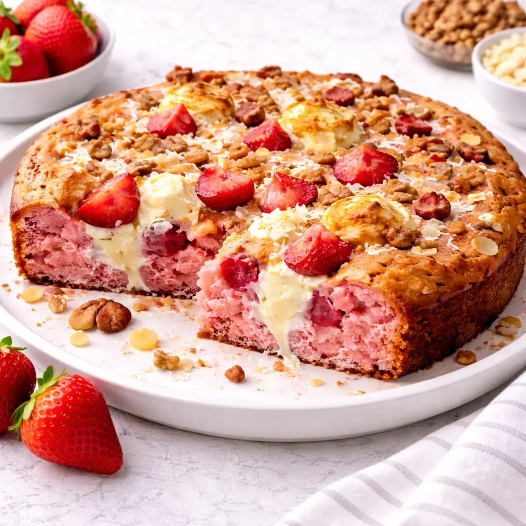 Strawberry Earthquake Cake