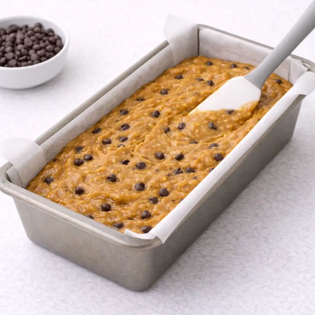 Pumpkin Banana Chocolate Chip Bread