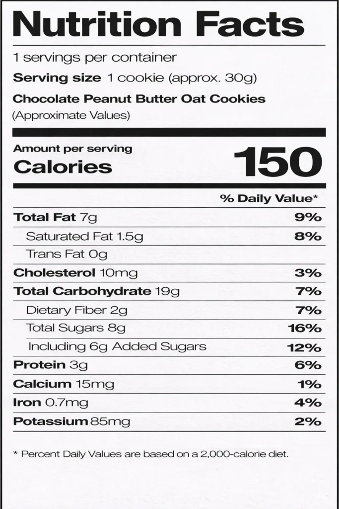 Chocolate Peanut Butter Oat Cookies