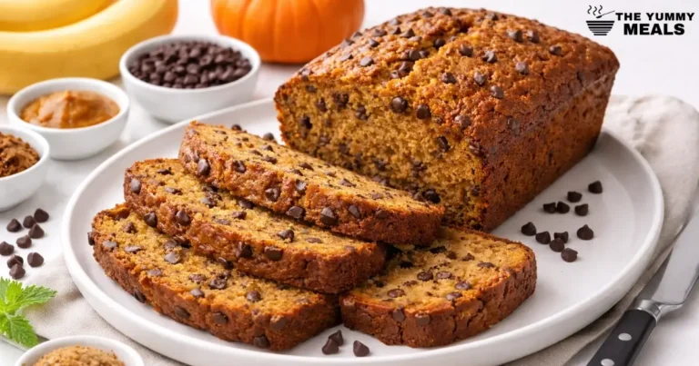 Pumpkin Banana Chocolate Chip Bread