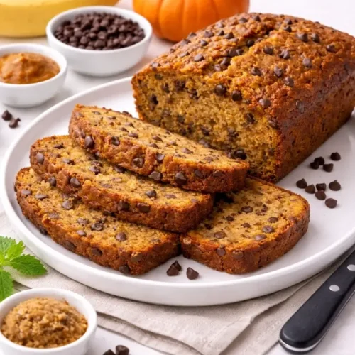 Pumpkin Banana Chocolate Chip Bread