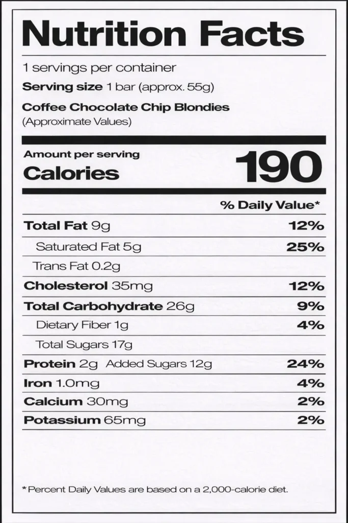 Coffee Chocolate Chip Blondies