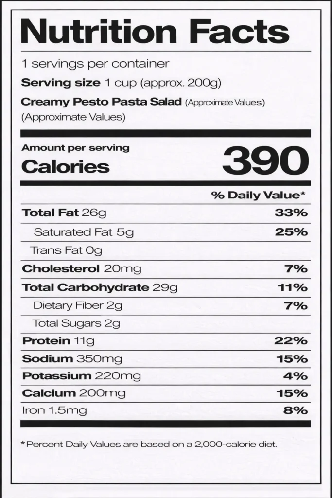 Creamy Pesto Pasta Salad