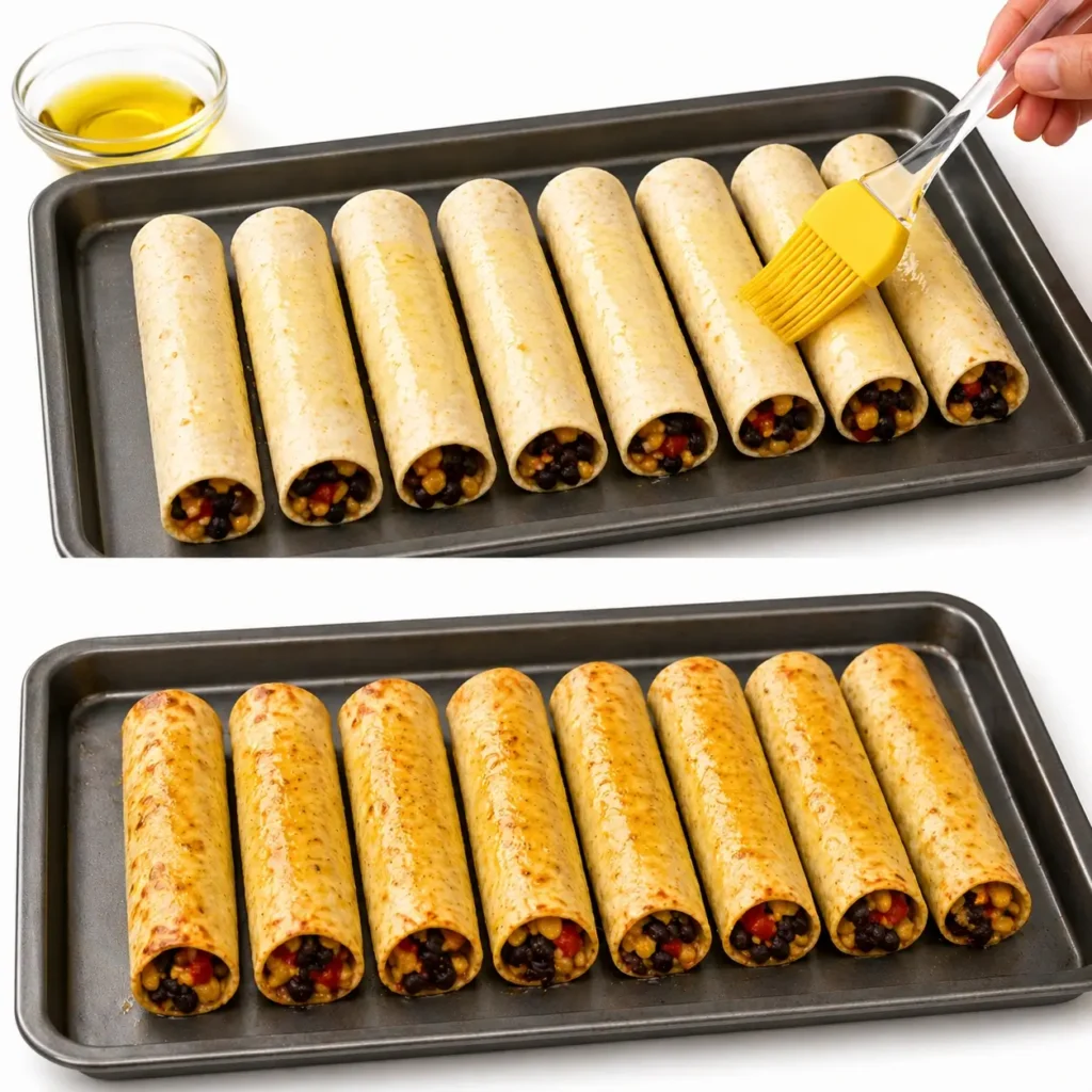 Vegetarian Baked Taquitos