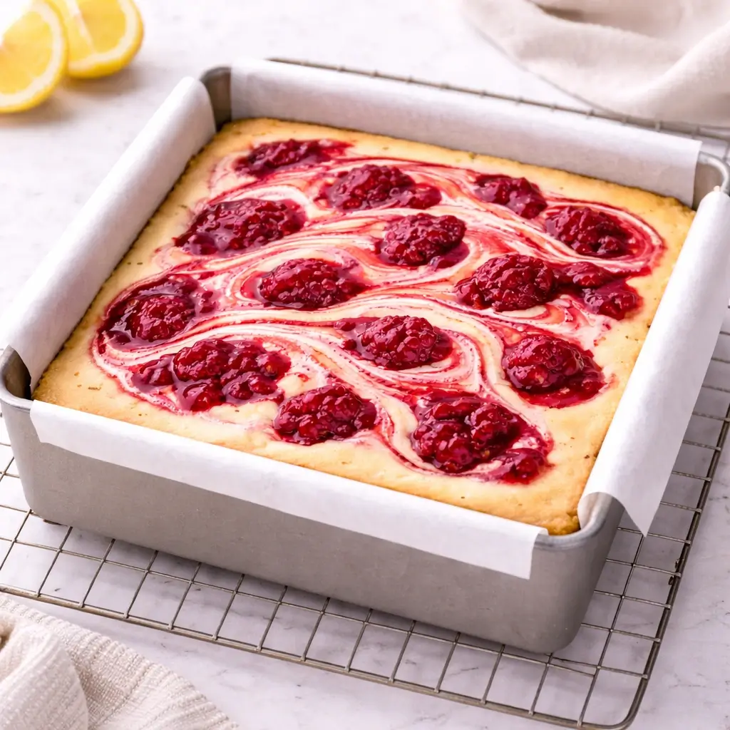 Raspberry Lemon Cheesecake Bars