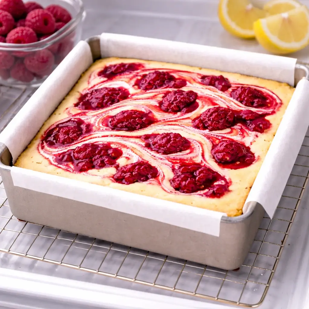 Raspberry Lemon Cheesecake Bars