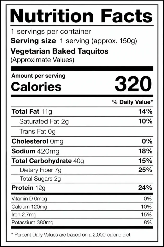 Vegetarian Baked Taquitos