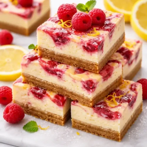 Raspberry Lemon Cheesecake Bars